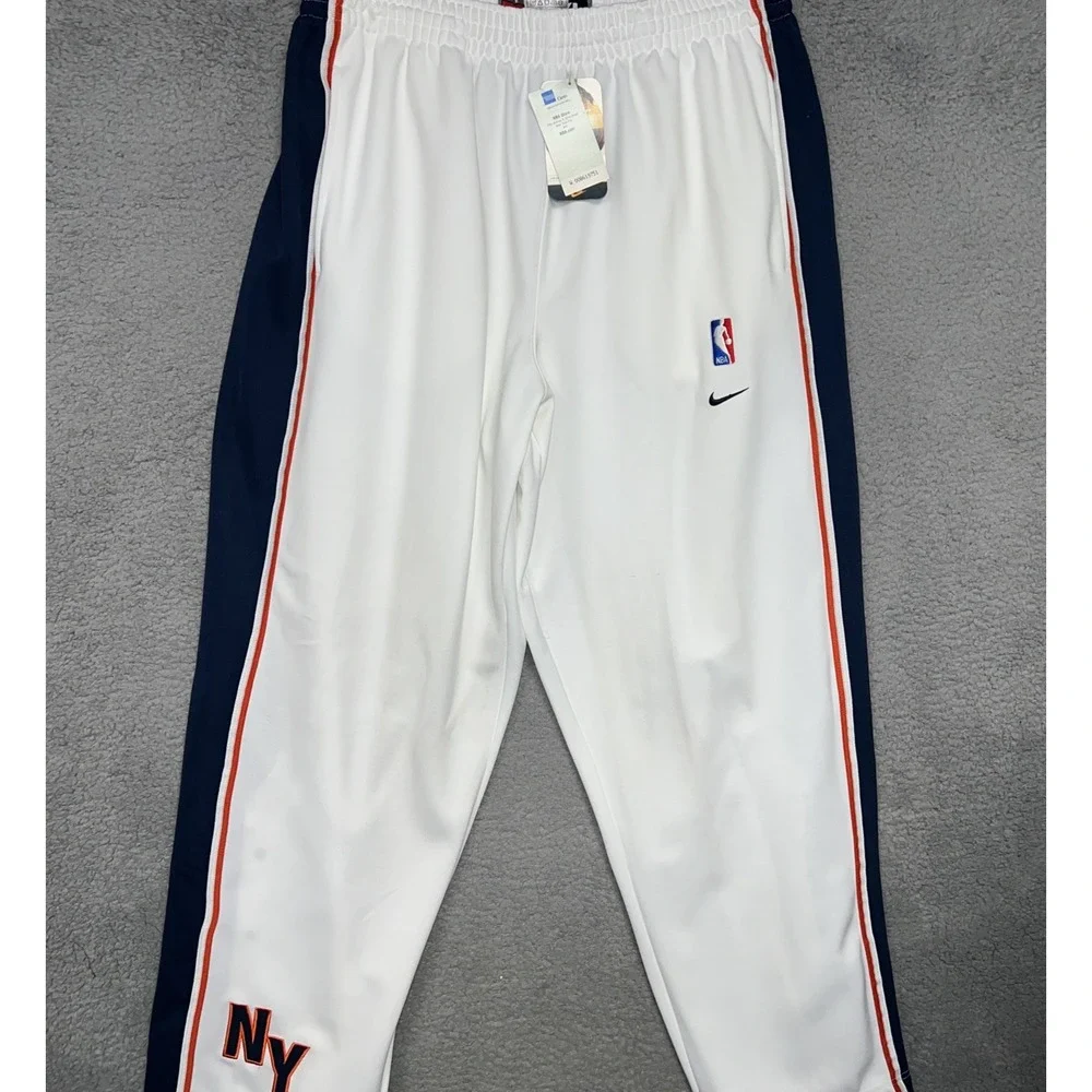 NOS Nike NY Knicks Warm Up Track Pants Men's 2XL XXL White Basketball 2000s‎ VTG
